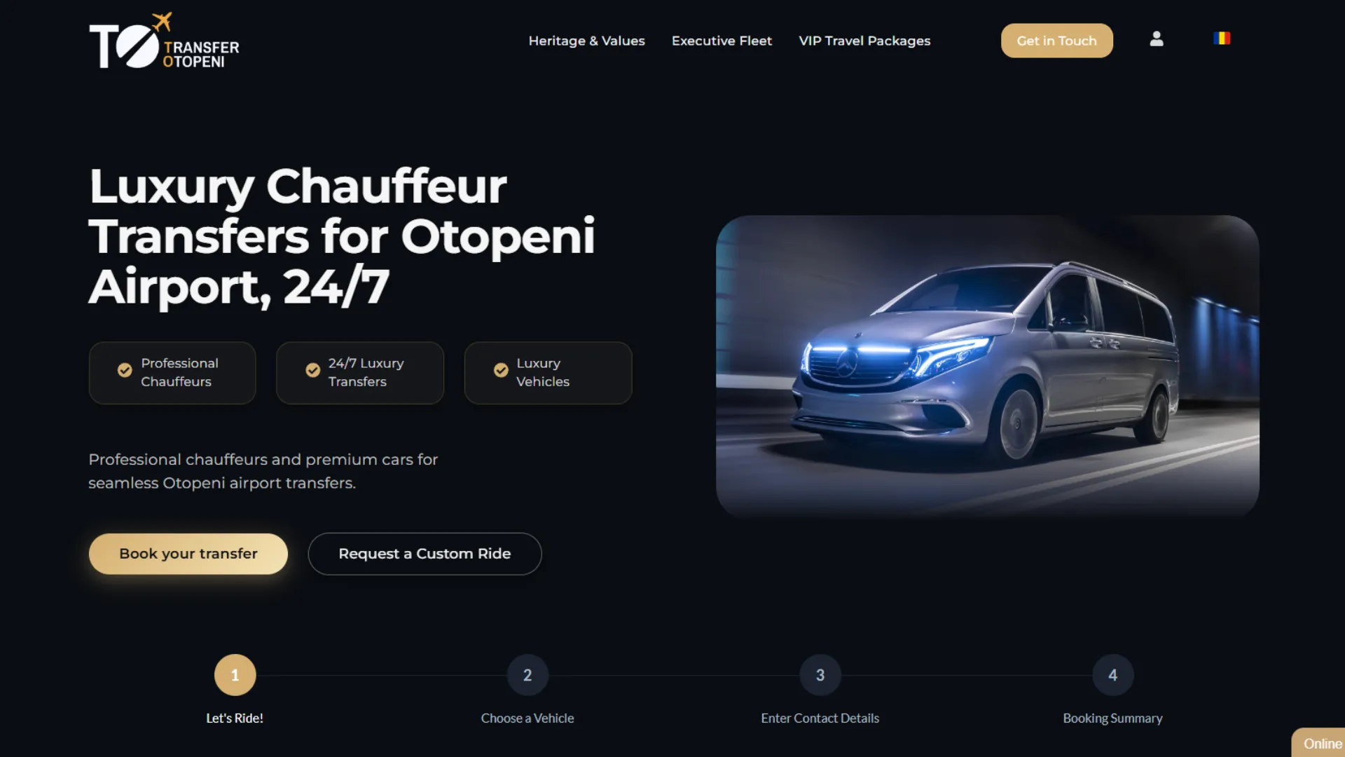 Site transport Transfer Otopeni realizat de WebBase