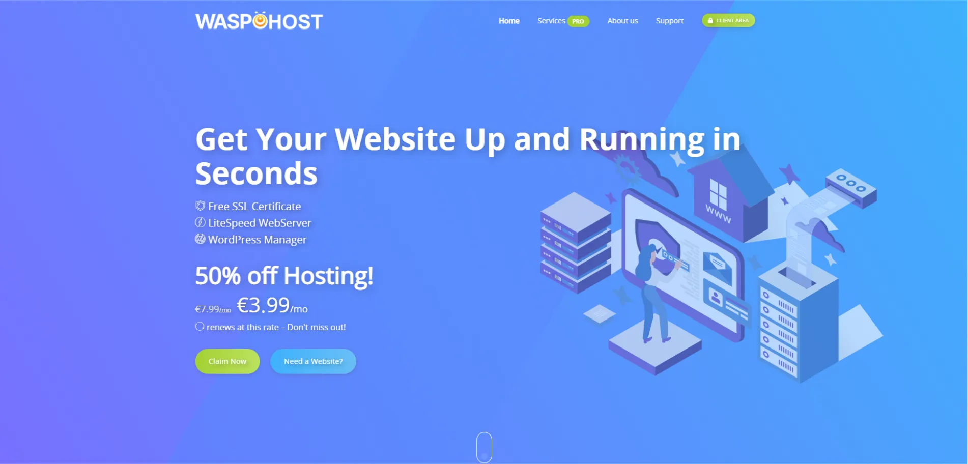 Creare site web hosting - Waspo Host România